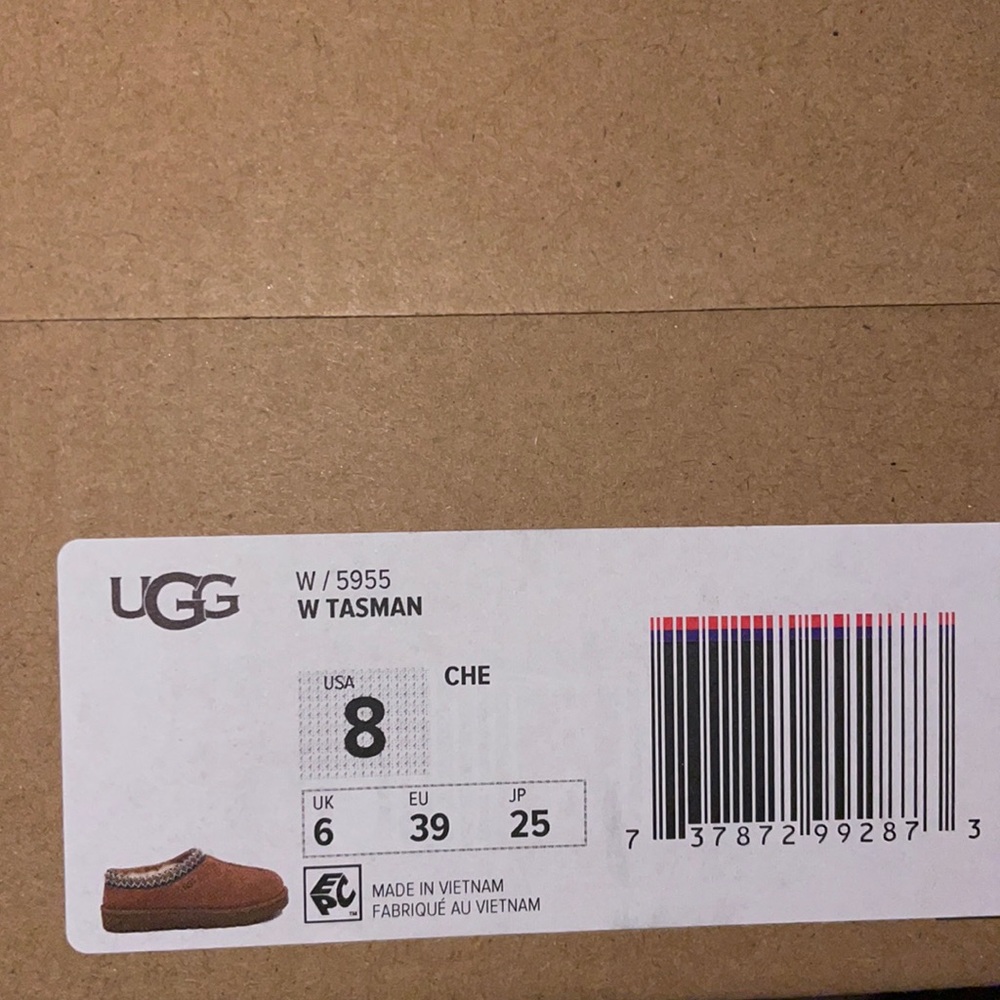 BNIB Ugg Tasman Chestnut Slippers Women’s Size 8 - Picture 5 of 8